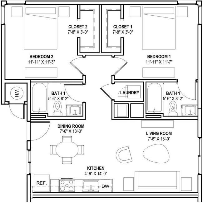 Floorplan - Cabana Southern Apartments