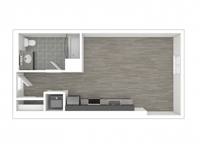 S6 - Studio Floor Plan - 440 SF - Catalina West Adams