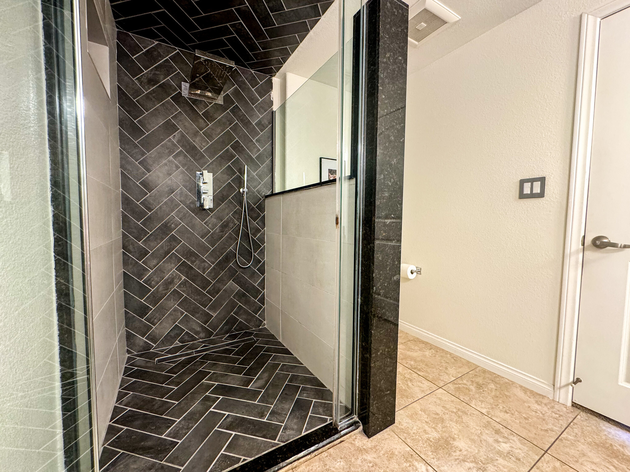 Primary bath with rainfall shower - 3740 Santa Rosalia Dr