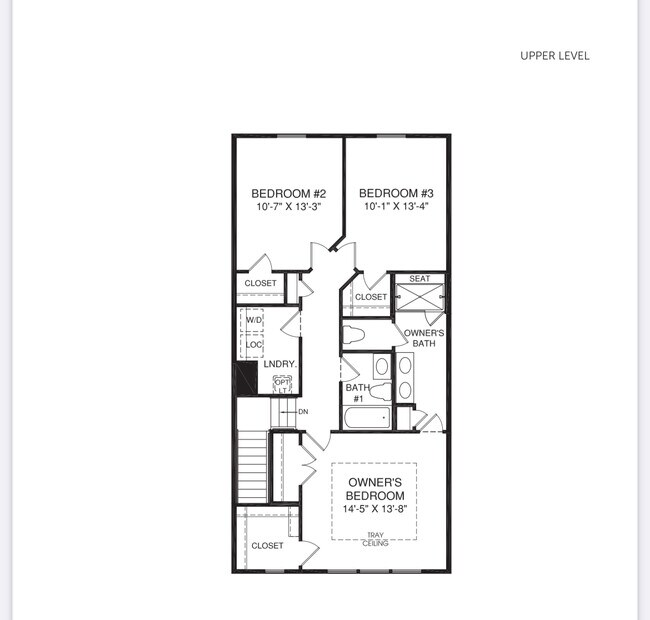 Upper level floor plan - 211 Pryor Dr