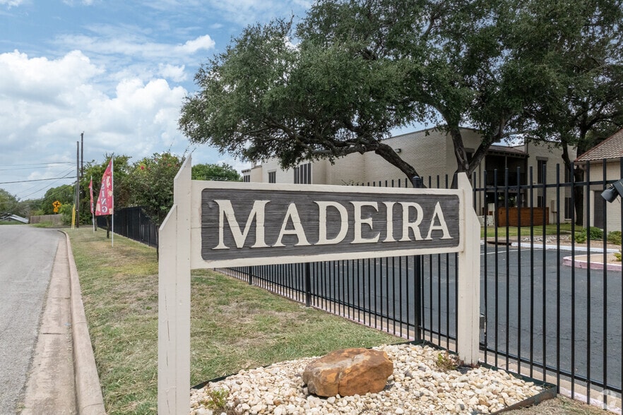 Madeira Apartments monument sign – welcoming residents home in West Waco. - Madeira Apartments
