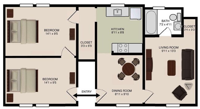 Primary Photo - Two bedroom apartment near engineering and...