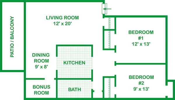 2BR/2BA - Black Hawk Apartments