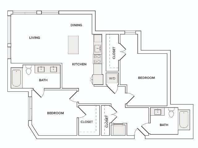 B06 2 bedroom floor plan - Modera Founders Row
