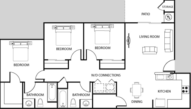 3BR/2BA - River Gardens Apartment Homes