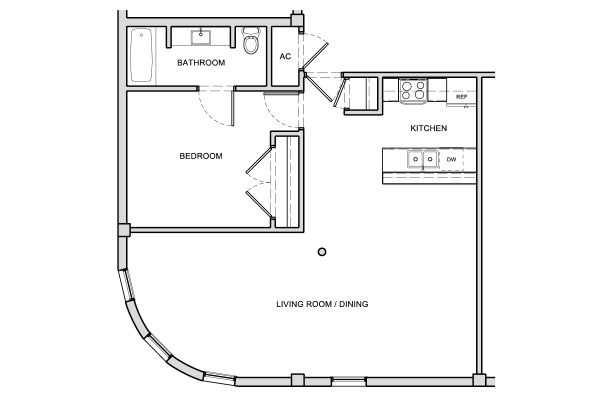 1BR/1BA - Atrium Life