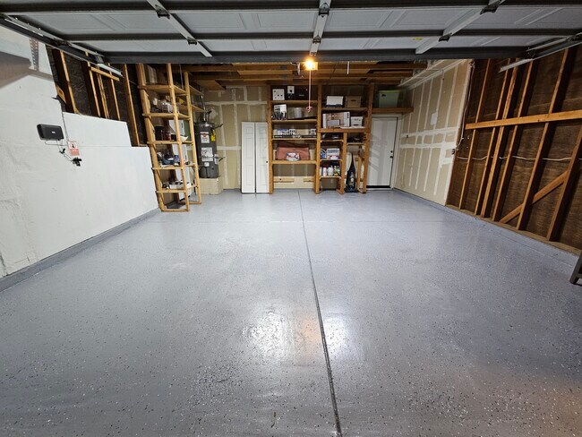 2 car side by side Auto Garage Door + Brand New Floor - 9316 Caulfield Dr