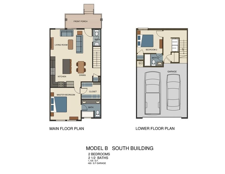 Model B - 2 Bd Suites/2.5 Bath - 5334 Kenneth Ave