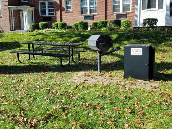 Picnic table and grill in courtyard - 715 S Washington St