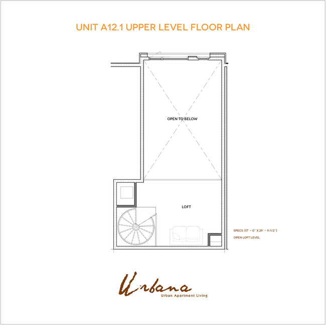 A12 Floorplan (upper level) - Urbana Chula Vista Luxury Apartments