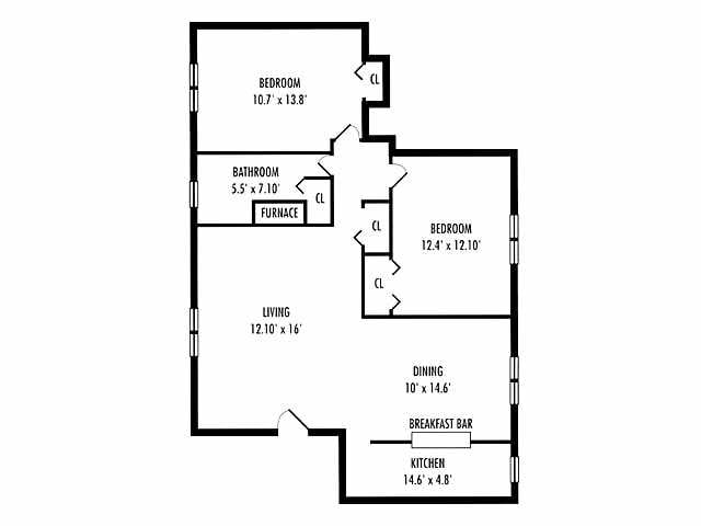 2BR/1BA - Aquahart Manor