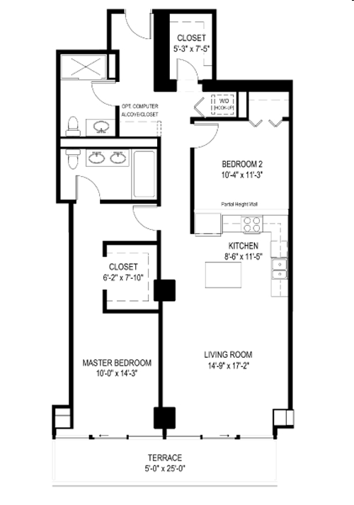 2BR/2BA - 235 W Van Buren St
