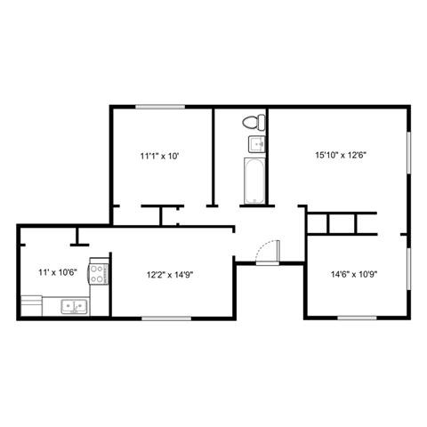 2BR/1BA - Hamilton Place