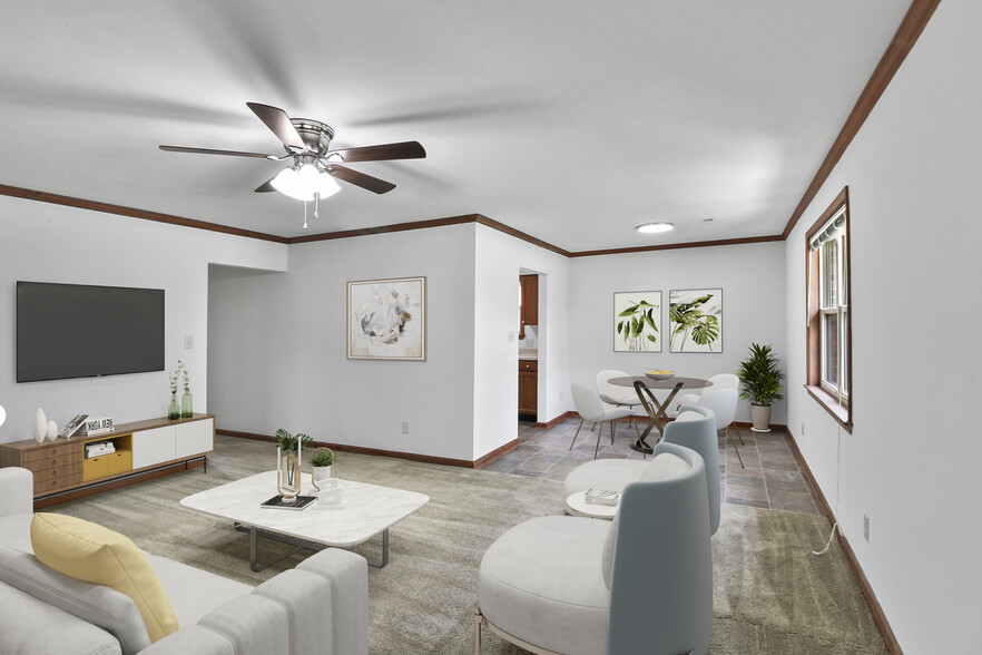 2BR Living Room (Virtual Stage) - Wilshire Townhomes