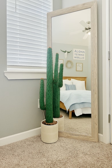 Cottage Bedroom Mirror View - Bearkat Cottages