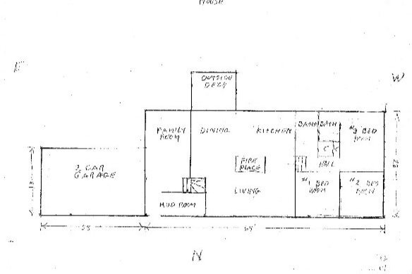 Floor Plan, garage and 3 bedroom house - 131 Mill Ln