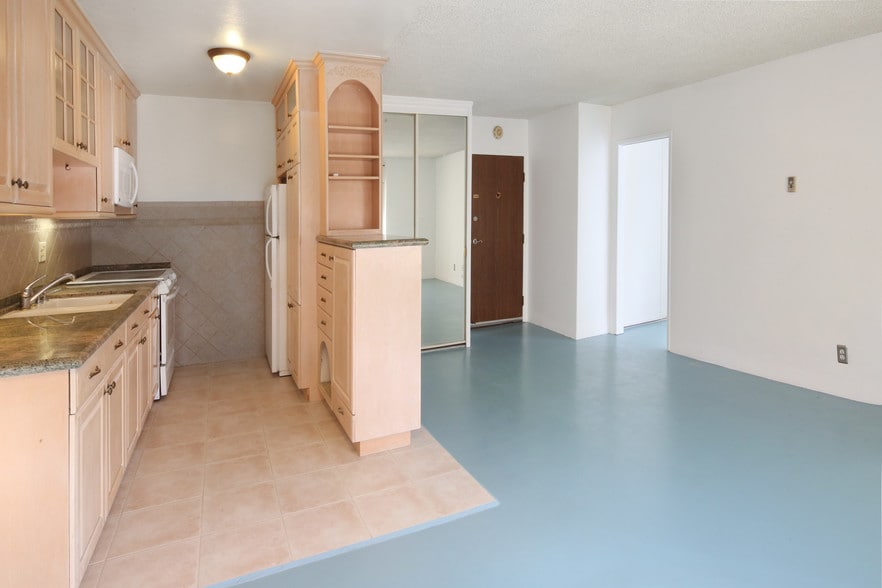 Kitchen looking into part of the living room. - 250 Linden Ave