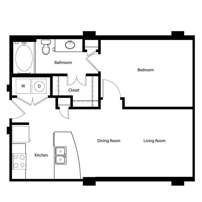 Gallery At Turtle Creek - A0 - 1 Beds - 1 Baths - 673 Sq. ft. - Gallery At Turtle Creek