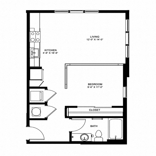 Floorplan - The Flats Exchange on Erwin Apartments