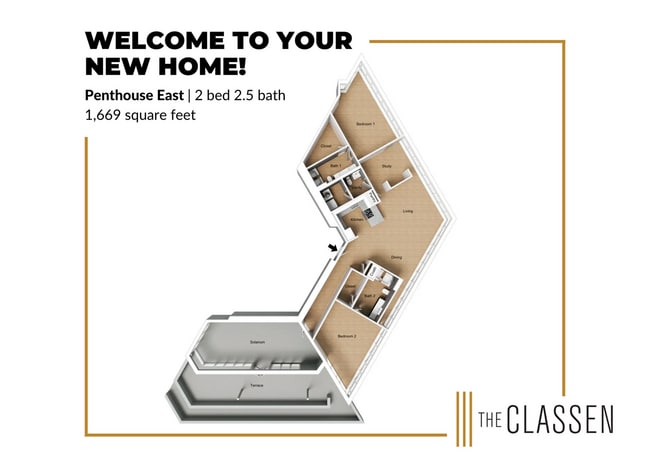 Penthouse East Floor Plan - The Classen