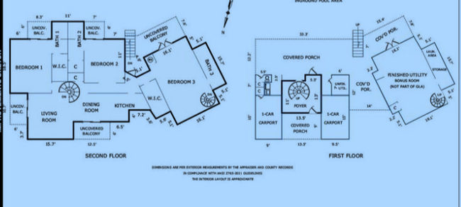 Floor plan - Primary bedroom wing is Bedroom #3 - 3250 E De Bazan Ave