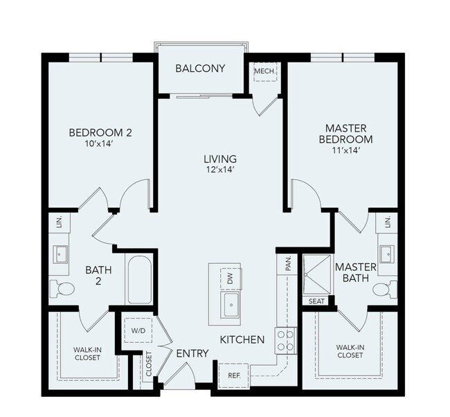 B1a | 2 bed 2 bath | 1092 sq ft - Avenida Watermarq