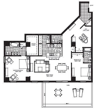 2BR/2.5BA - The Mark