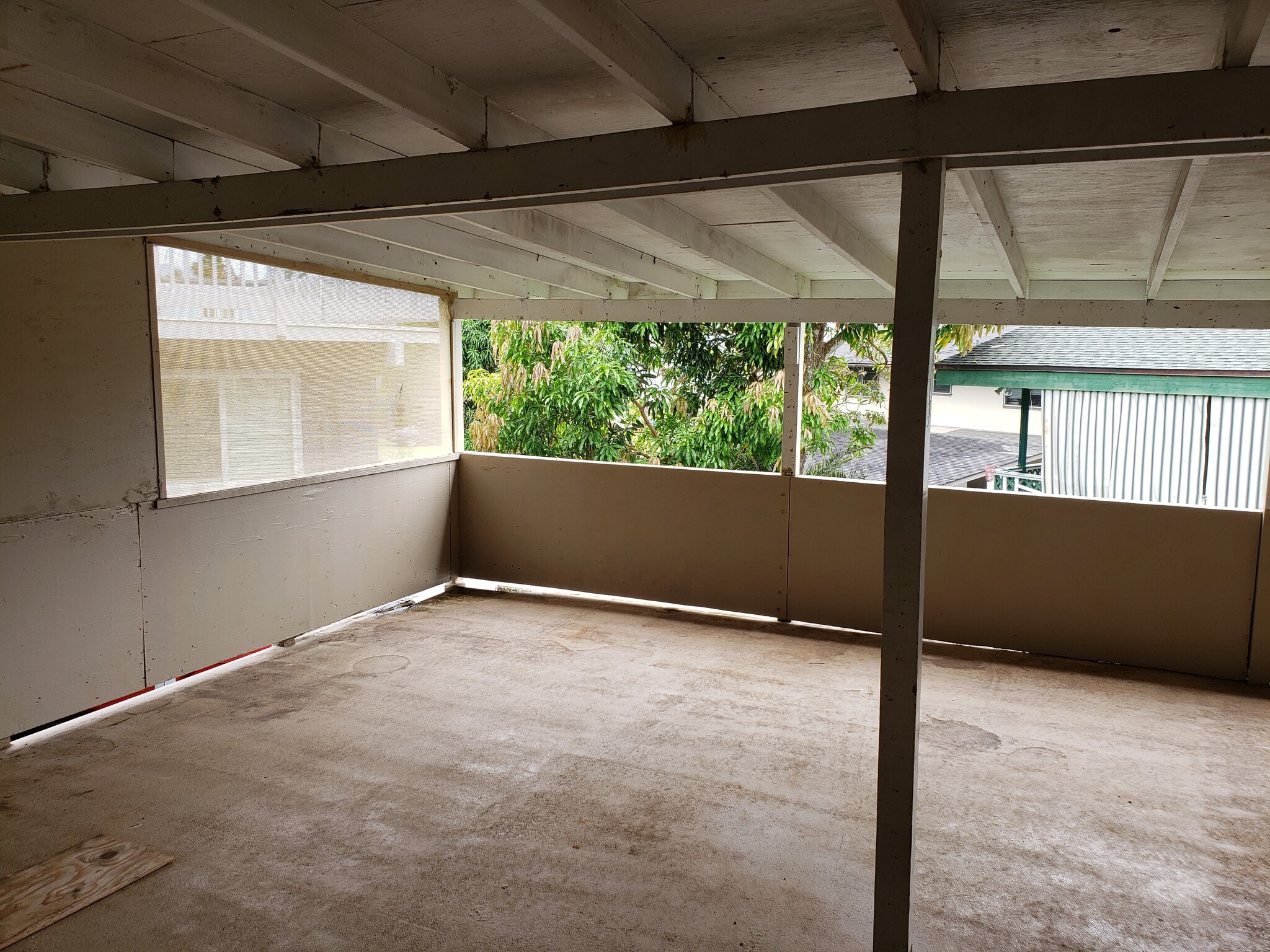Unit C- View of the open air, covered lanai. Enjoy the breeze! - 47 -411 Kamehameha Hwy