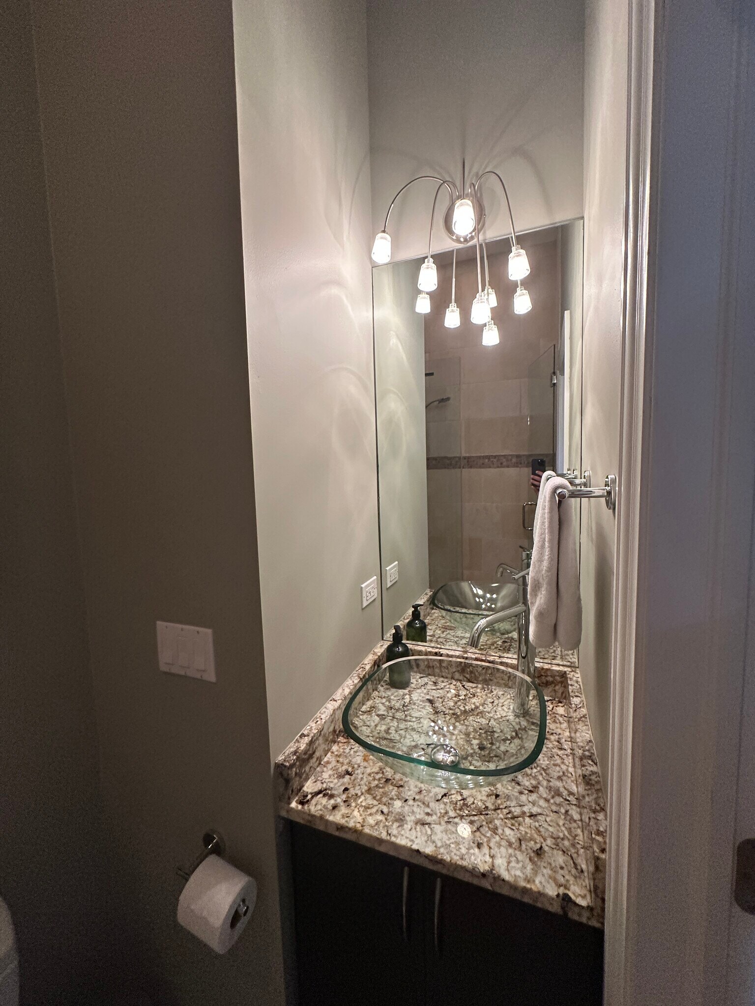 Glass vessel sink on granite countertop - 2651 W Haddon Ave
