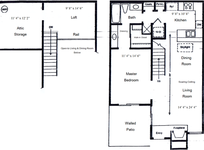 928 sq feet 1x1 TH.png - The Townhomes on Peacock Hill