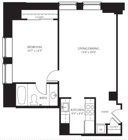 1BR + 1BA - Standard