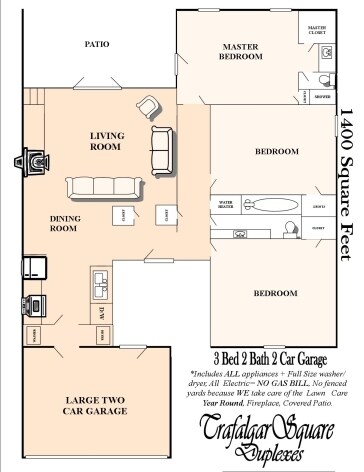 3BR/2BA - Trafalgar Square Duplexes
