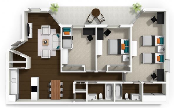 Floorplan - La Salle Apartments