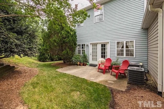 patio with private, wooded backyard - 245 Plaza Dr