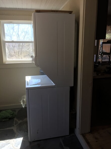 washer/dryer at left of entry - 3837 Old Hendersonville Highway