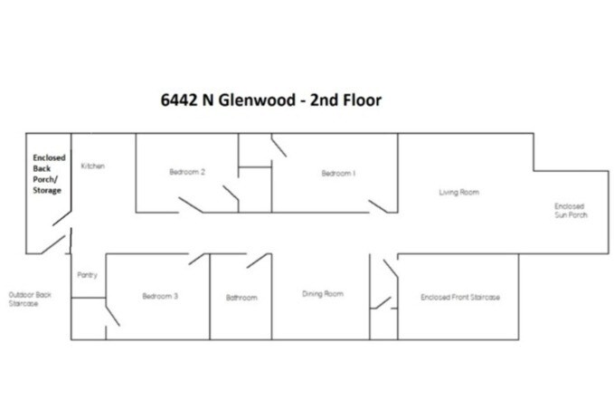 Unit 2 Floor plan - 6442 N Glenwood Ave