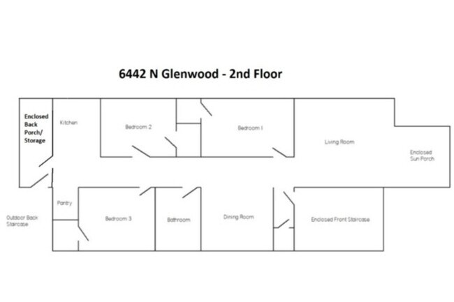 Unit 2 Floor plan - 6442 N Glenwood Ave