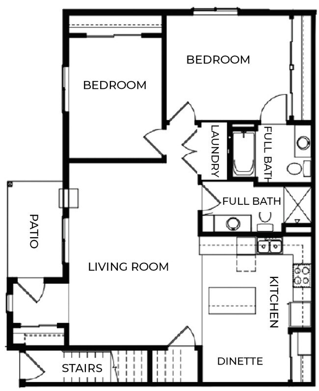 2 Bedroom, 2 Bath Lower Unit - West Side Apartments