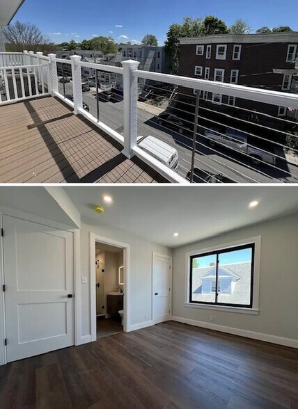 Bedroom 1 with Bathroom, Deck - 35 Hunnewell Ave