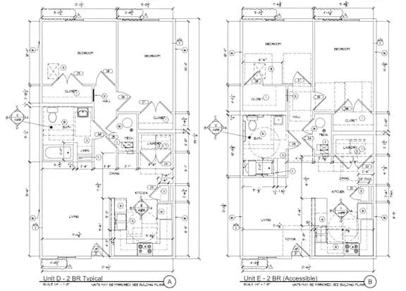 2 Bedroom Floor Plan - Gwen Gardens Apartments