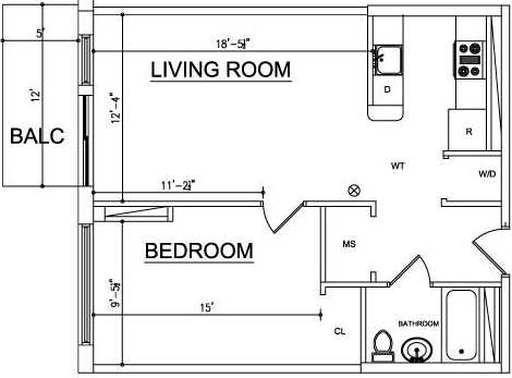 1BR/1BA - Ocean Blue