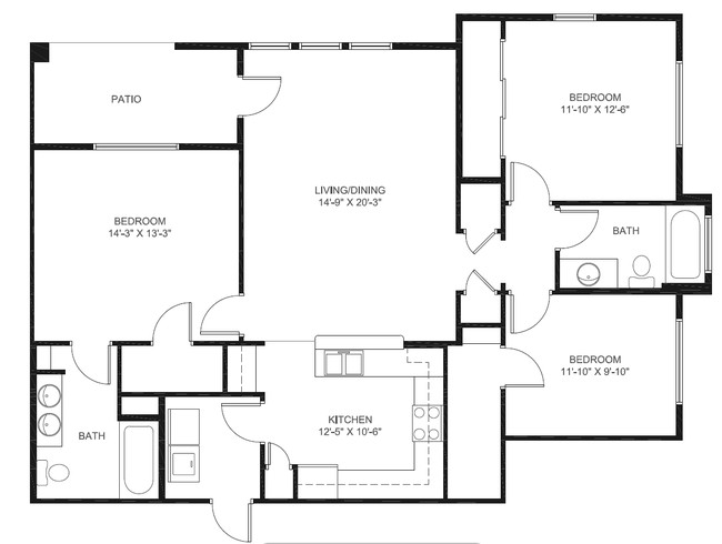 3BR/2BA - Redwood Court I & II