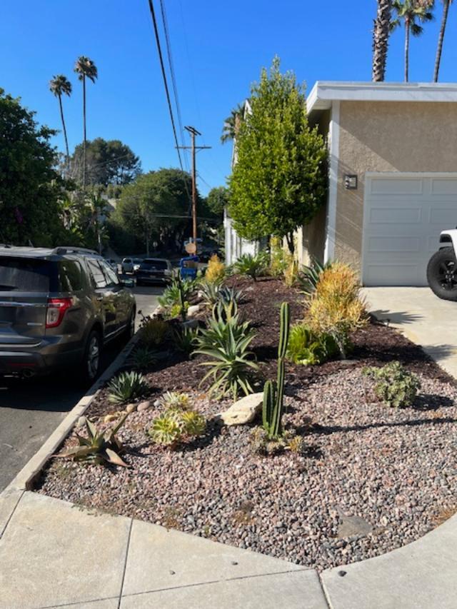 Water-friendly, native flora in front yard - 2812 Anchor Ave