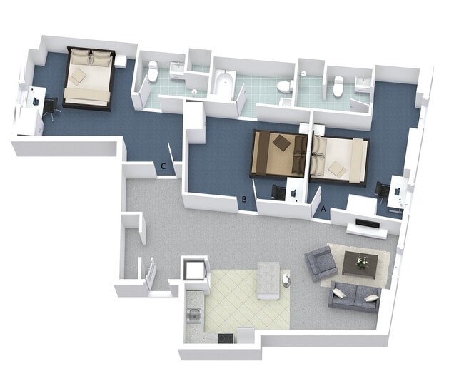 3x3 Layout B - University Lofts