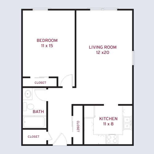 1BR/1BA - Main Street Apartments