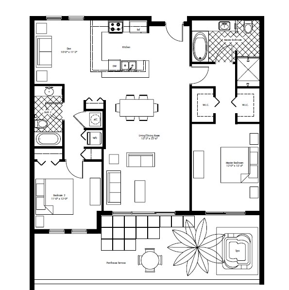 2BR/2BA - One Village Place