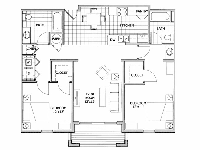 2 bedroom furnished apartment home - The Abbey Apartments