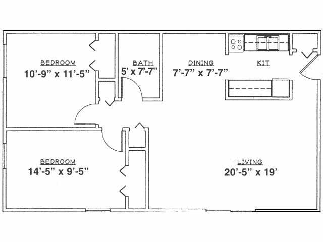 2BR/1BA - Kerrybrook Apartments