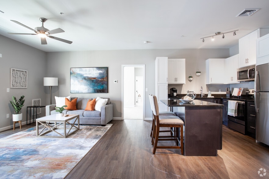 Living Room / Kitchen - Cobblestone Village Apartments