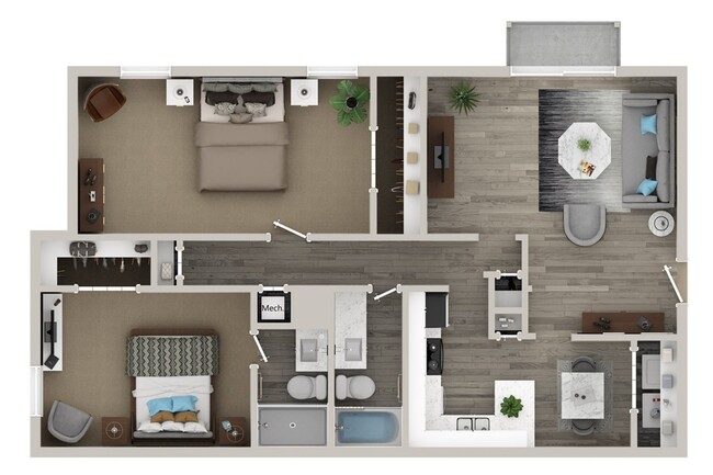 B3 Floorplan - Elliot Roswell Apartments